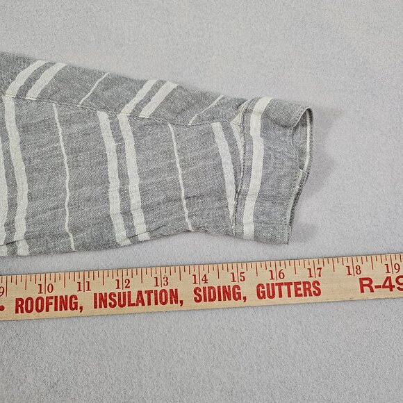Lucky Brand Shirt Womens XL Striped Classic Long Sleeve Button Up Casual Linen - Picture 7 of 9
